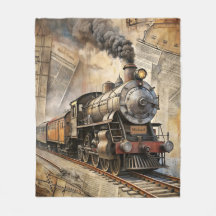 Personalized Vintage Steam Train Retro Travel
