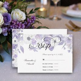 Personalized Violet Purple Flowers Wedding OSA Kort