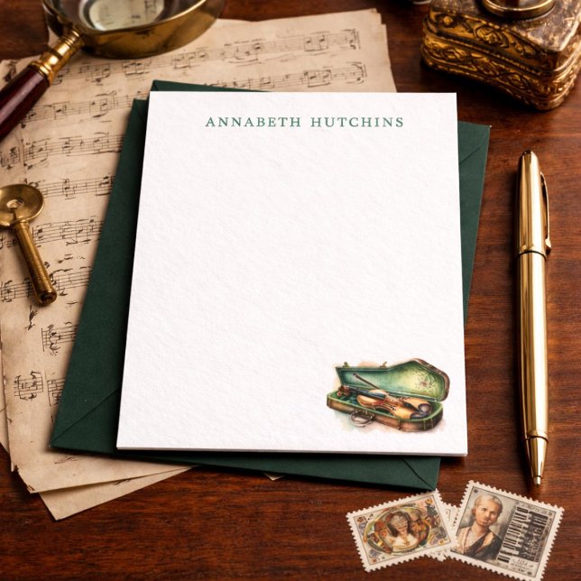 Personalized Violin Stationery Note Cards Anteckningskort (Skapare uppladdad)