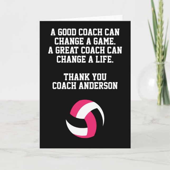 Personalized Volleyball Coach From Team Players Kort (Framsida)