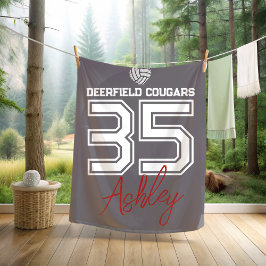Personalized Volleyball Player School Colors Fleecefilt