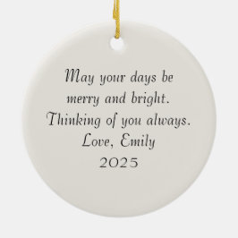 Personalized Watercolor Christmas Julgransprydnad Keramik