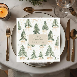 Personalized Watercolor Christmas Tree Napkins Pappersservett