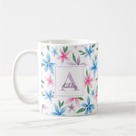 Personalized Watercolor Floral Kaffemugg