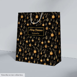 Personalized watercolor gold and black gift wrap
