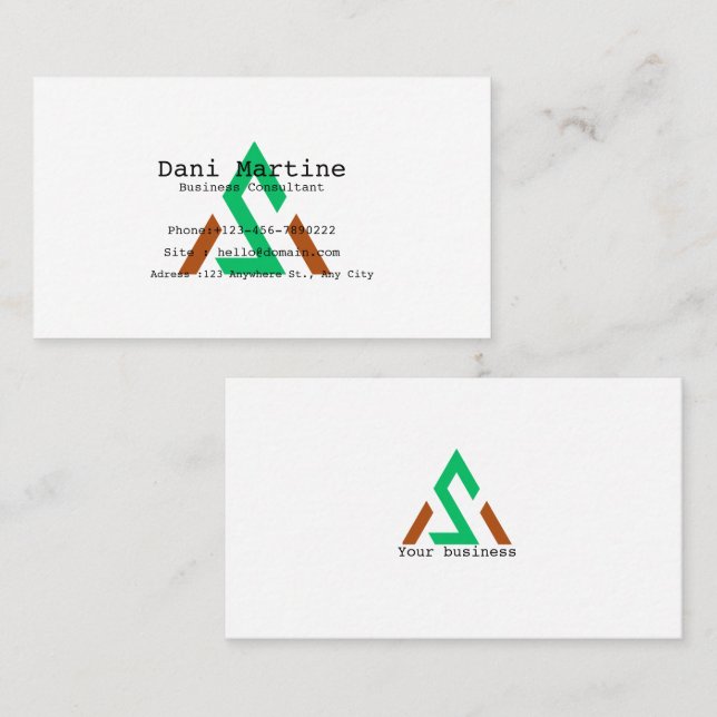 Personalized Watercolor Modern Business Card Visitkort (Fram/baksida)