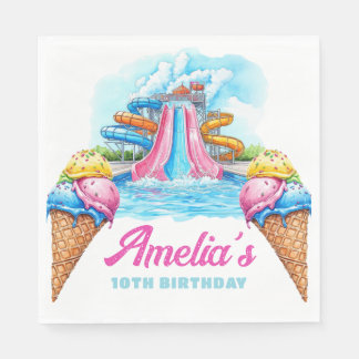 Personalized Waterpark Party Birthday Pappersservett