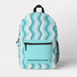 Personalized Wavy Stripe Backpack
