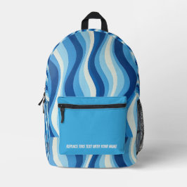 Personalized Wavy Stripe Backpack