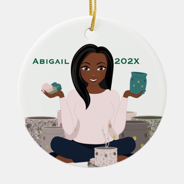 Personalized Wax Warmer Woman Ceramic Ornament (Framsidan)