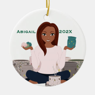 Personalized Wax Warmer Woman Ceramic Ornament