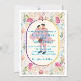 Personalized Wedding Ceremony Invitation  Magnetisk Inbjudningskort