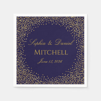 Personalized Wedding Custom Color & Gold Confetti Pappersservett