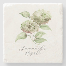 Personalized Wedding Favors Green Hydrangea Stenunderlägg
