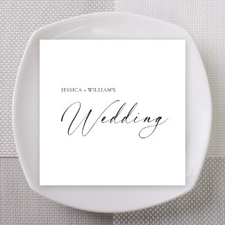 Personalized Wedding Napkins | Minimalist Pappersservett