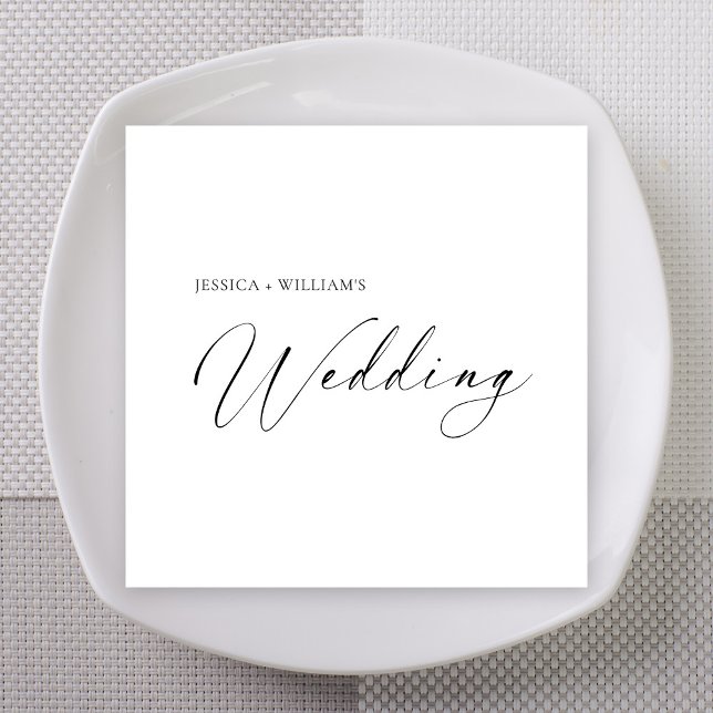 Personalized Wedding Napkins | Minimalist Pappersservett (Personalized Wedding Napkins | Minimalist
)