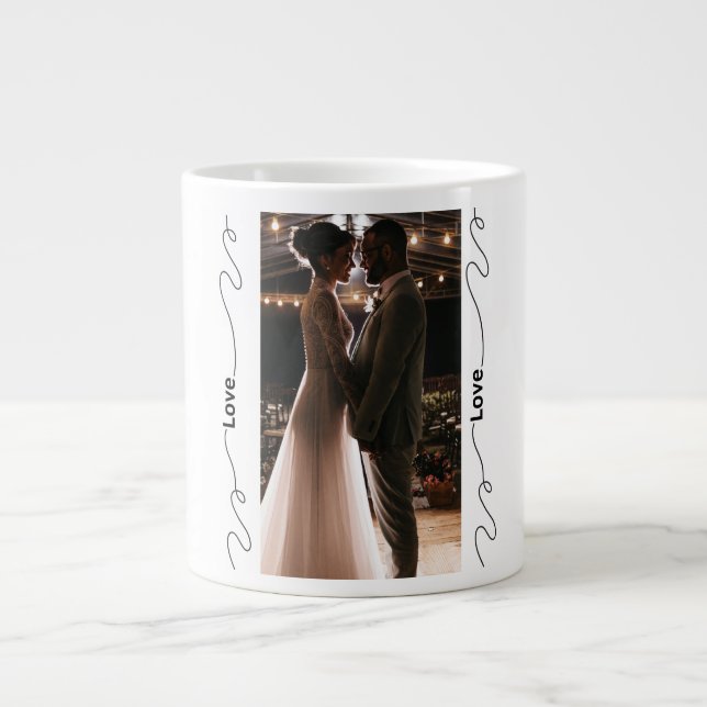 Personalized Wedding Photo Mug for Couples Jumbo Mugg (Framsidan)