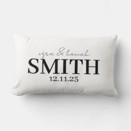 Personalized Wedding Pillow, Last Name & Date Lumbarkudde