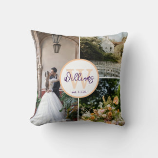 Personalized Wedding Pillow with Initial & Date Kudde
