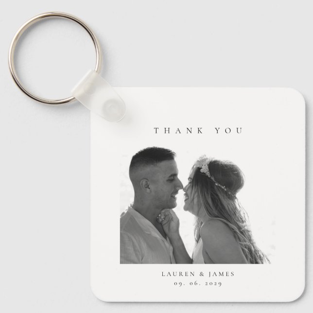 Personalized Wedding Thank You Photo Nyckelring (Framsida)