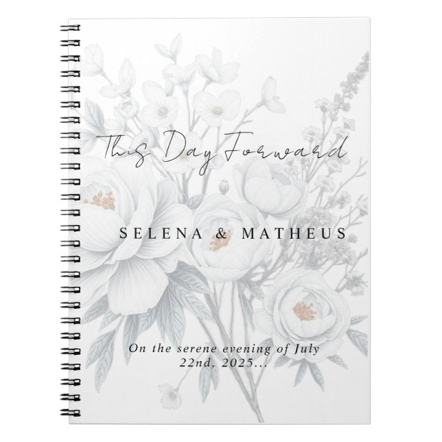 Personalized Wedding Vows Journal – This Day Forw Anteckningsbok (Framsidan)