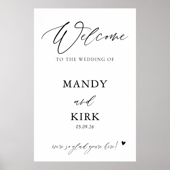 Personalized Wedding Welcome Sign Banner Poster (Framsidan)