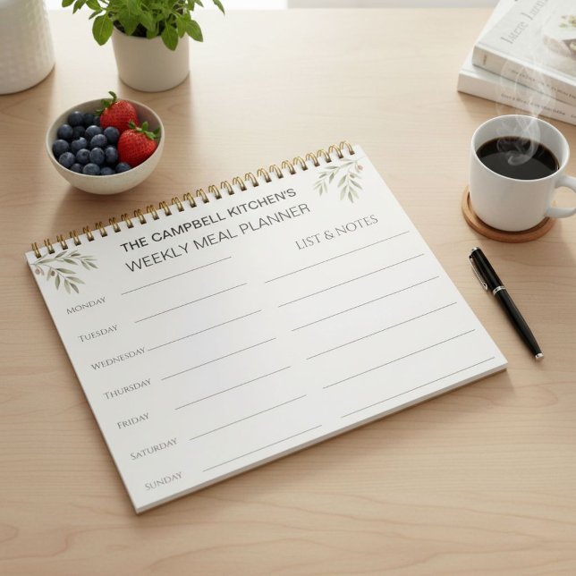 Personalized Weekly Meal Planner & Grocery  Anteckningsblock (Skapare uppladdad)