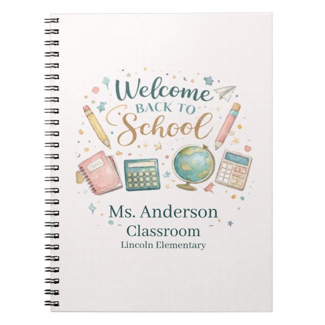 Personalized Welcome Back to School Teacher Anteckningsbok (Framsidan)