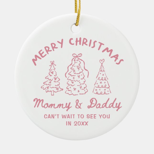 Personalized Whimsical Baby Announcement Ornament (Framsidan)