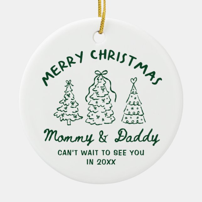 Personalized Whimsical Baby Announcement Ornament (Framsidan)