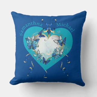 Personalized Whimsical Butterflies Heart Kudde