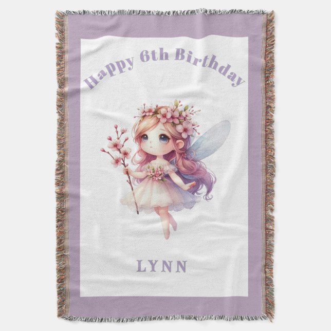 Personalized Whimsical Floral Fairy  Filt (Framsidan Vertikal)