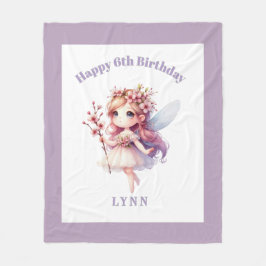 Personalized Whimsical Floral Fairy Fleecefilt