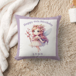Personalized Whimsical Floral Fairy  Kudde