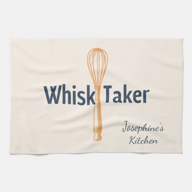 Personalized Whisk Taker Funny Baking Cute Elegant Kökshandduk (Horisontell)