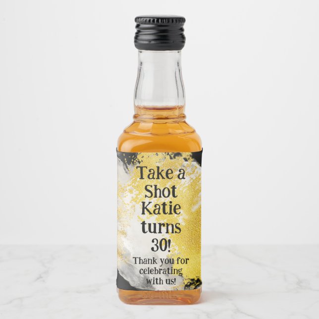 Personalized Whiskey Bottle Label – Birthday Party Spritflaskor Etikett (Framsida)