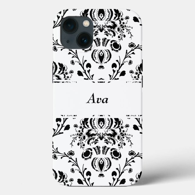 Personalized White and Black Damask (Baksida)