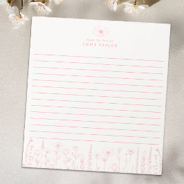 Personalized Wildflower Floral Desk Notepad Anteckningsblock