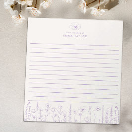 Personalized Wildflower Lavender Desk Notepad Anteckningsblock