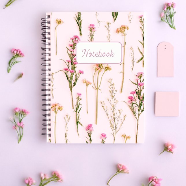 Personalized Wildflower Pink Spiral Notebook Anteckningsbok (Skapare uppladdad)
