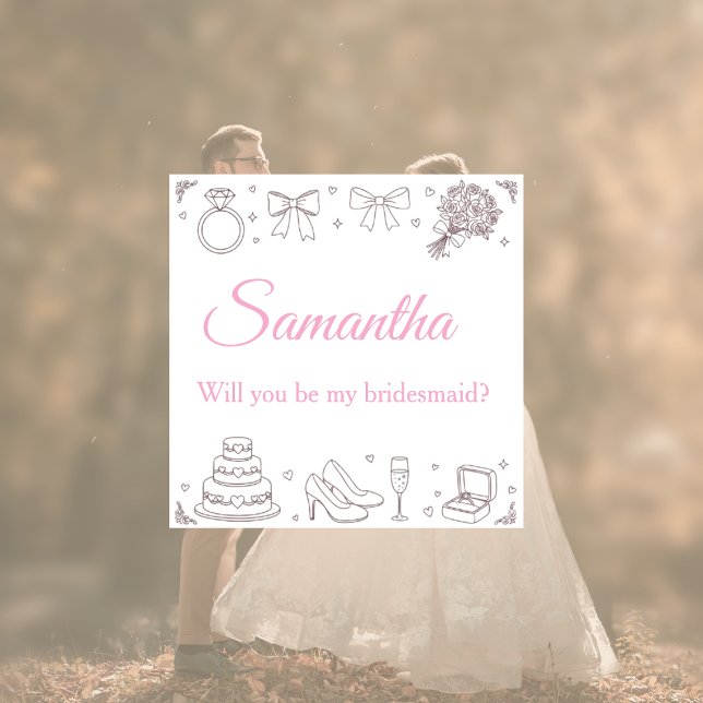 Personalized Will You Be My Bridesmaid Card  Inbjudningar (Skapare uppladdad)