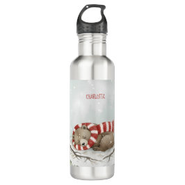 Personalized Winter Bear Water Bottle