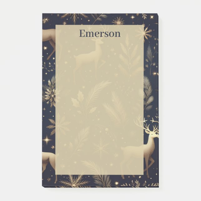Personalized Winter Deer Post-it® Notes Post-it Block (Framsida)