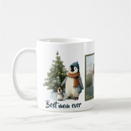Personalized Winter Penguin “Best Mom Ever” Kaffemugg