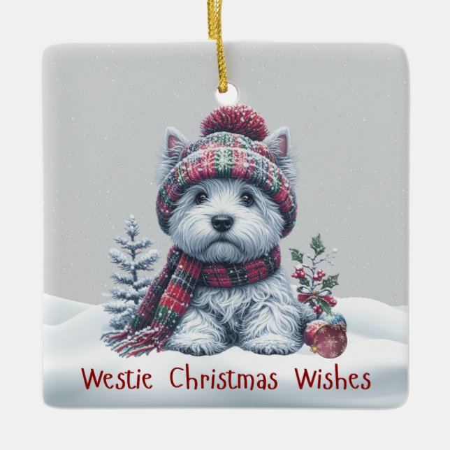 Personalized Winter Westie Ornament (Framsida)