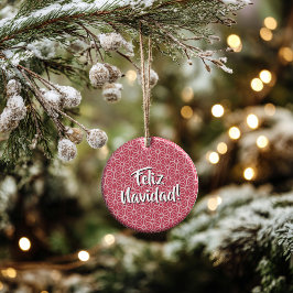 Personalized Winterberry Asanoha Feliz Navidad Julgransprydnad Keramik