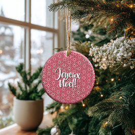 Personalized Winterberry Asanoha Joyeux Noel Julgransprydnad Keramik