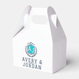 Personalized wite blue Monogram Wedding Presentaskar