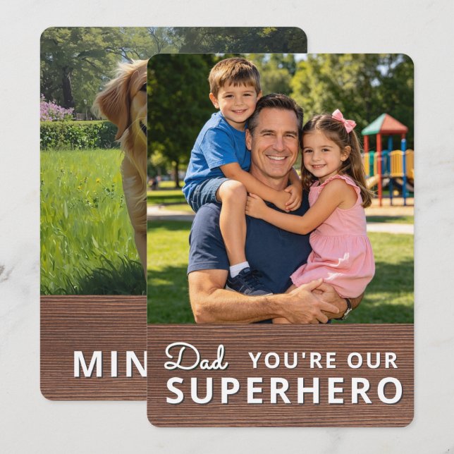 Personalized with 2 Photos and Text Inbjudningar (Fram/baksida)