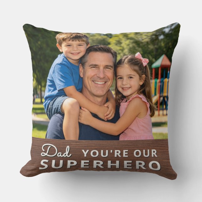Personalized with 2 Photos and Text Kudde (Framsida)